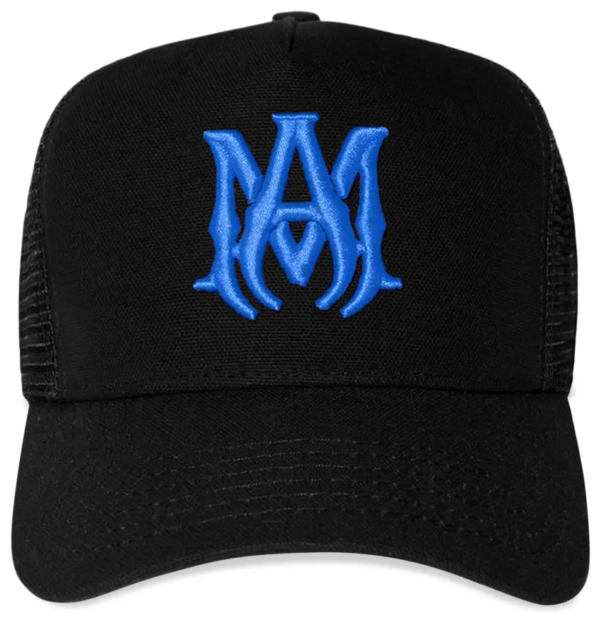 ゆ*ま様 【300円オークション】AMIRI MA TRUCKER HAT CA AMIRI MA LOGO TRUCKER HAT (BLACK/BLUE) 100% AUTHENTIC BRAND NEW | eBay