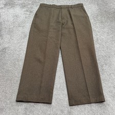 Levi's Action Slacks Vintage 80s Dress Pants Mens 36x29 Brown Flat Front Trouser