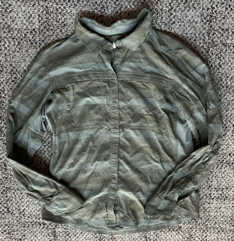 REI Co-op Women's Shirt M Green Hiking Ultralight Long Sleeve Button Up