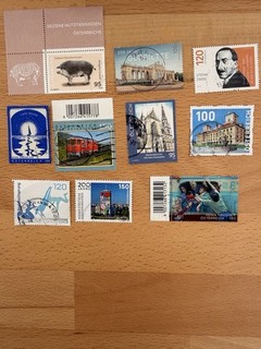 10 Briefmarken Österreich / stamps Austria echt gelaufen
