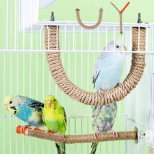 Parrot Standing Rope Bird Perch Hanging Swing Cage Accessory