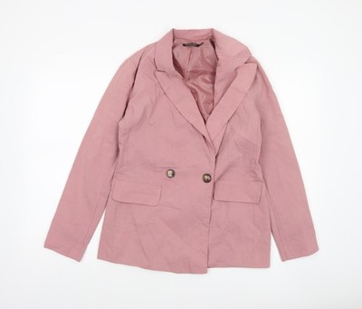 Nasty Gal Damen Rosa Zweireiher Blazer Jacke Größe 6
