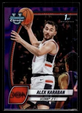 Alex Karaban 2024-25 Bowman University Chrome Purple Lava Refractor Card #100