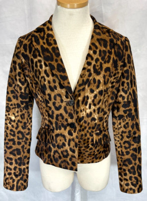 Women's Alberto Makali Leopard Print Blazer Size 4