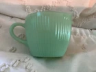 Anchor Hocking Fire King Jadeite Jane Ray Creamer Mug Ribbed w Handle Vtg