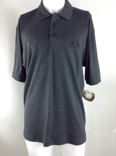 Download Realtree Mens Polo Shirt Dark Gray Large Short Sleeve ...