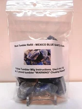 Rockhound's 1st Choice Rock Tumbler Gem Refill Kit -Mexico Blue Quartz Rough 8oz