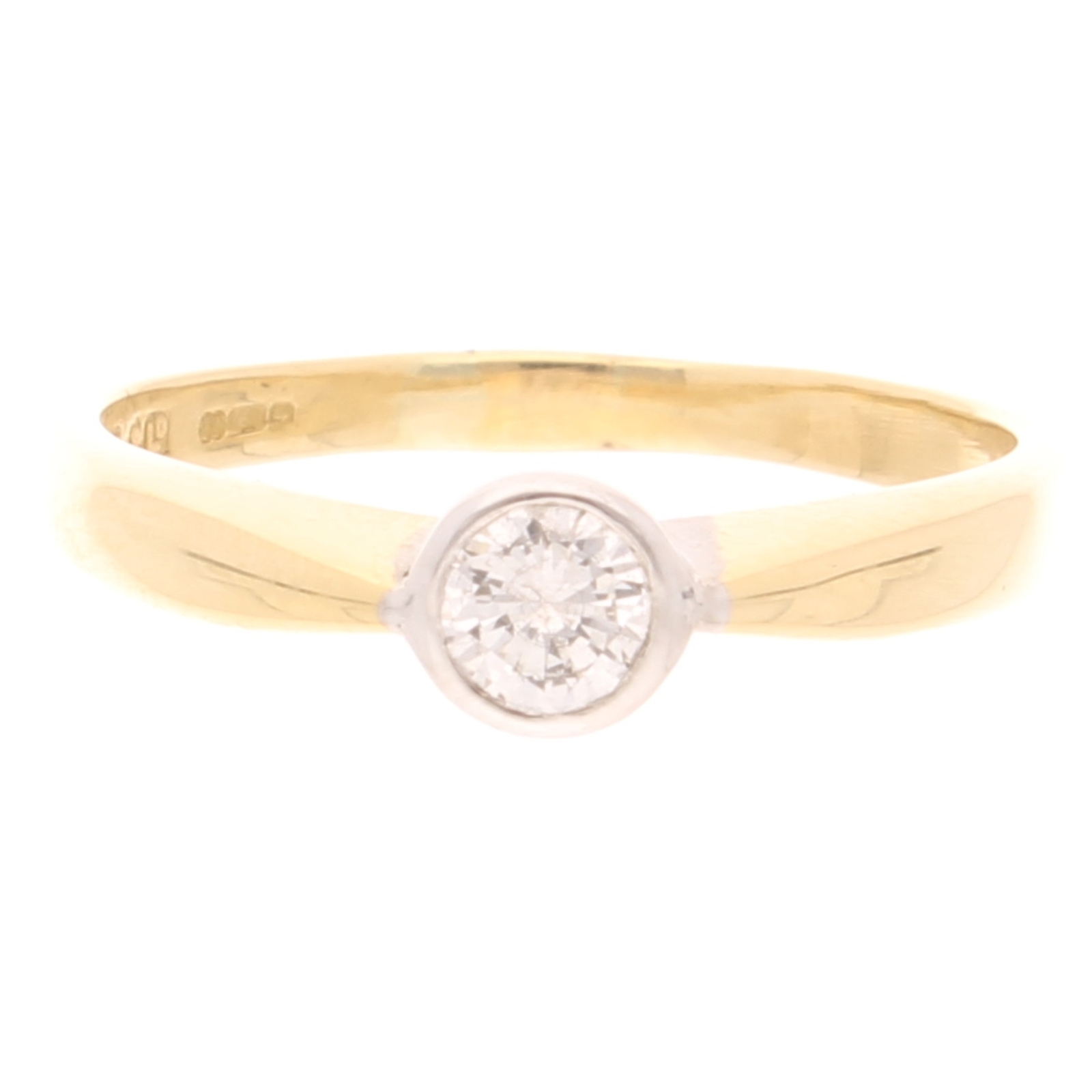 18Carat Yellow Gold 0.33ct Diamond Solitaire Ring (Size P 1/2) 5mm Head