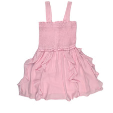 Emily Wonder Dress M Pink Coquette Style Smocked Bodice Babydoll Ruffle Dress