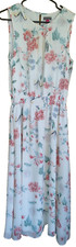 VINCE CAMUTO White Floral Sleeveless Floral Women's Long Dress M