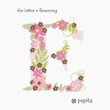 The Letter E Flowering Needlepoint Kit or Canvas