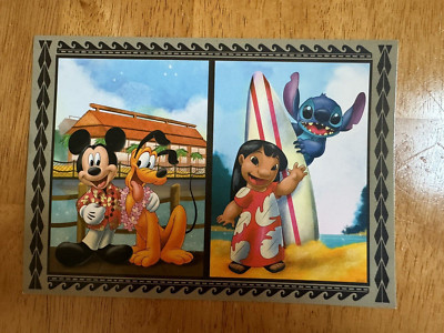 DISNEY POLYNESIAN OHANA AUTOGRAPH CARD MICKEY PLUTO LILI STITCH