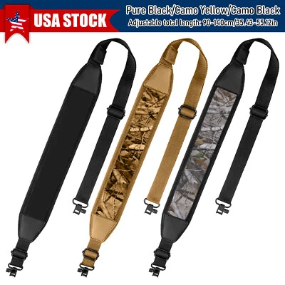 AIRKOUL 2 Point Rifle Gun Sling with Swivels & Neoprene Shoulder Padded Strap Adjustable