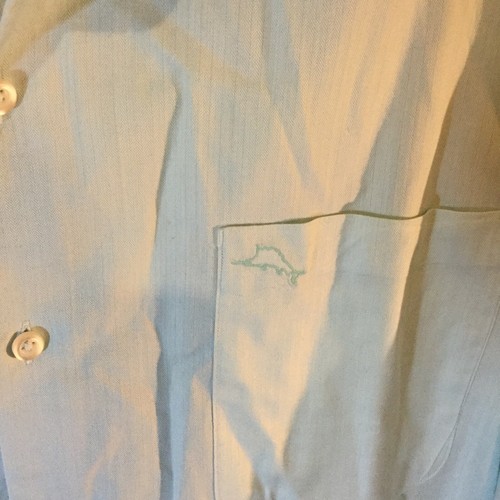Camicia Tommy Bahama uomo blu con bottoni L/S 100% cotone Pima taglia XL usata in ottime condizioni - Foto 3 di 5