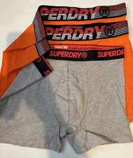 Image of Superdry Mens 3 Pack Boxer Shorts Mid Length Underwear Triple Pack Size M