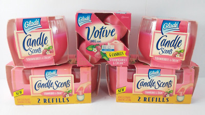 Vintage 1996 Glade Votive Candle Scents Lot STRAWBERRIES & CREAM Air Fresheners