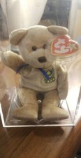 TY Beanie Babies "PREMIER" the UK EXCLUSIVE Teddy Bear MWMT & Case (B45)