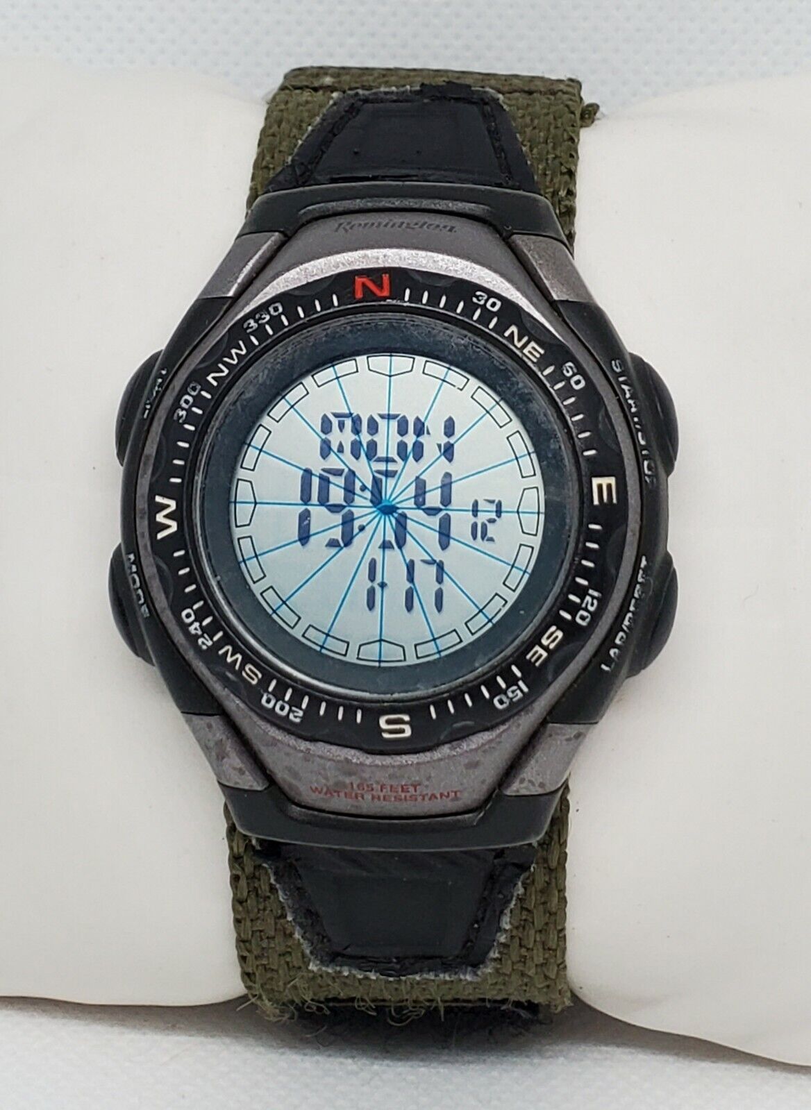 Mens Remington Black Olive Green Sport Compass Bezel Digital Watch E1