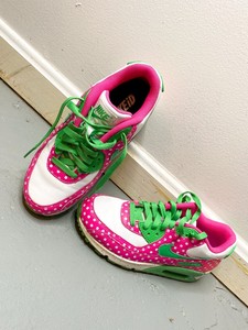 nike air max 90 white green pink