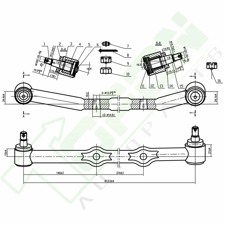 13pcs Front Tie Rod Ends Ball Joints For Buick Roadmaster Chevy Caprice Impala - Image 3 of 4
