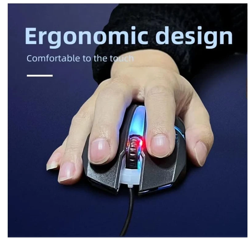 Wired Gaming Mouse RGB LED Backlight USB Wired 7200 DPI Gamer - Image 3 of 4