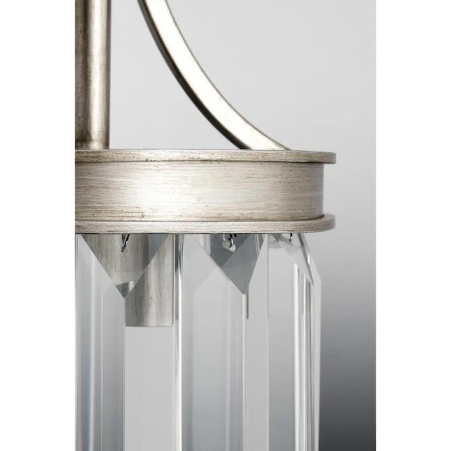 Progress Lighting Glimmer 1-Light Silver Ridge Mini Pendant with Clear Glass - Image 2 of 3