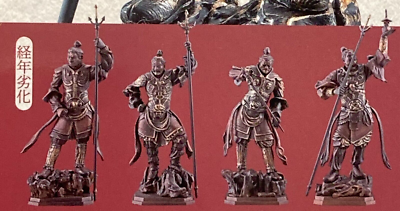 Capsule Q Figure Buddhist Statue Four Heavenly Kings Set of 4 Aged