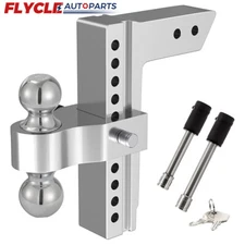 12500 lb Towing Hitch Dual Ball Mount Trailer 2" Receiver 8" Drop Adjustable