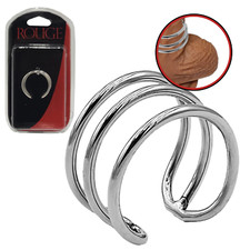 Stainless Steel Triple Wire Glans Penis Ring Male Enhancer Prolong Sex Delay