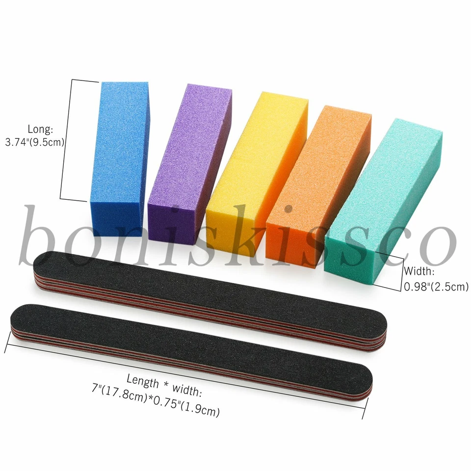 Papel de lija profesional para arte en uñas tampón pulido manicura lima esmalte tablas con esponja Foto 2 de 4