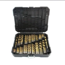230PCS 1-10MM Round Shank HSS Titanium Coated Twist Drill Bits for Metal boxed