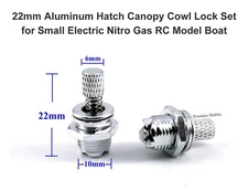 22mm Aluminum Canopy Hatch Cowl Lock Set for Small Electric Nitro Gas RC Boat