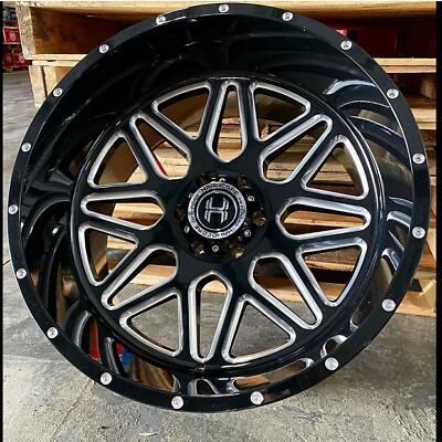24x12 Black Milled Hardcore HC18 Vigilante OffRoad Rims Wheels