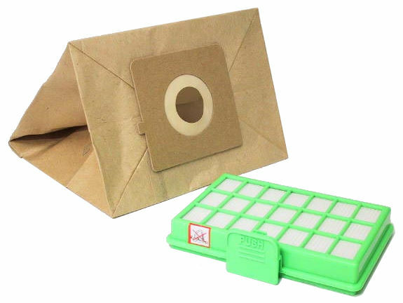 Moulinex MT000101 - Set di 10 sacchetti di carta e 1 filtro Hepa H10 vuoto Zelio