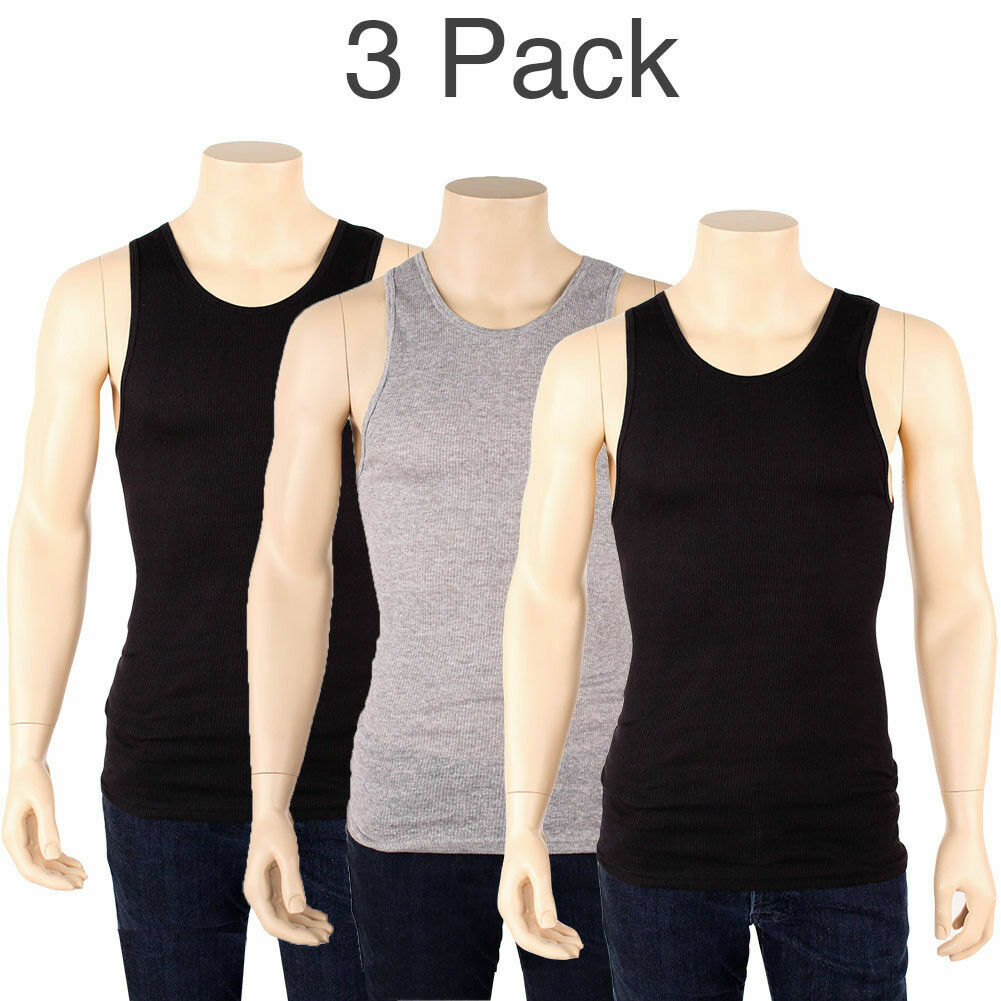 3 Knocker A Shirt Tank Top Wife Beater Under Shirt 2 BLACK 1 GRAY SML