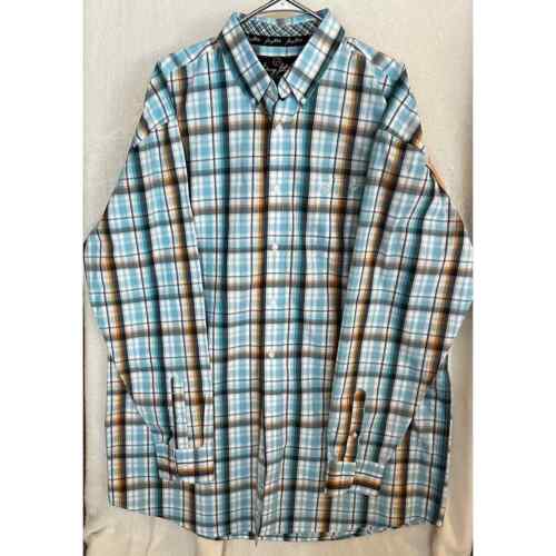 Wrangler George Strait Plaid Shirt Men's 2XLT Cowboy Cut Collection Long Sleeve - Afbeelding 1 van 6