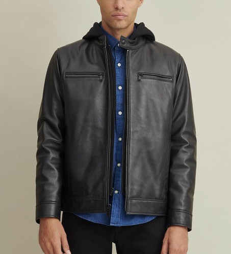 CALVIN KLEIN Smooth Leather Jacket with 