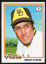 1978 Topps Brent Strom #509 San Diego Padres MLB Baseball BaseSet Carad