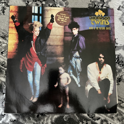 THOMPSON TWINS Here's To Future Days 1985 vinyl LP + 5 Track Album Of Re-Mixes