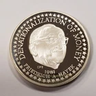 1/2 oz .999 Silver Round - Friedrich Hayek Denationalization of Money - Q2611