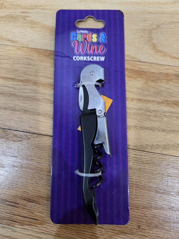Cards & Wine Corkscrew w/ Foil Knife & Bottle Opener