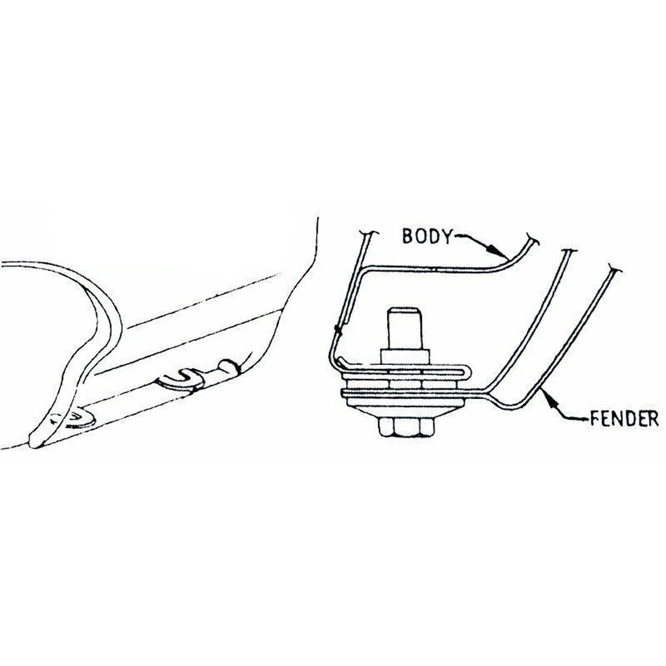 Крепление для поддержки переднего нижнего крыла до сердечника 1969-70 Oldsmobile Cutlass 2 шт. - Изображение 2 из 4
