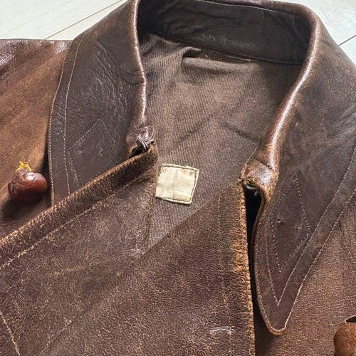 1930s–1940s Aviator Leather Jacket (Approx. Size L) image 6