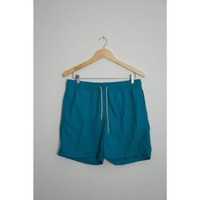 Goodfellow Swim Trunks Men's Medium Teal Blue Elastic Waist Drawstring Shorts