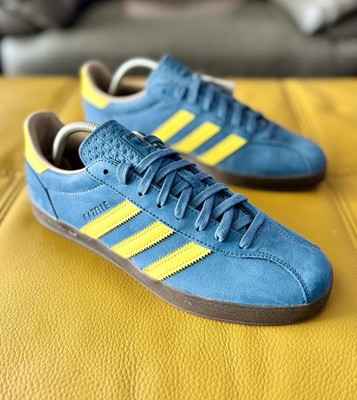  adidas Original Gazelle Indoor Pro Sneaker blau grün gelb UK Größe 8,5 