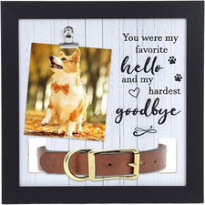 Dog Memorial Gifts for Loss of Dog, Pet Memorial Frame with Collar Holder, Loss