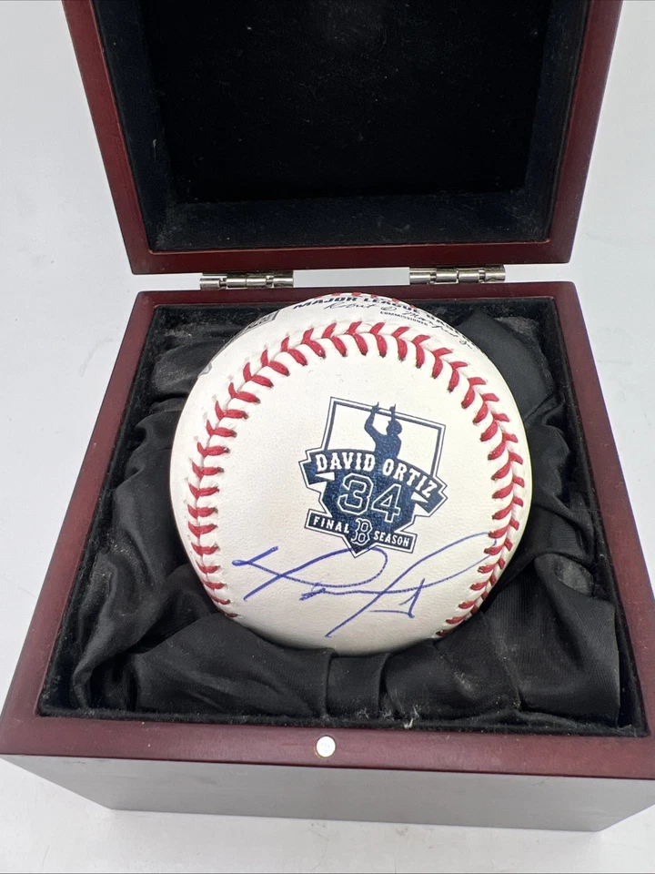 Fanatics David Ortiz Signed Official MLB Baseball Final Season Logo Autograph - Image 3 of 4