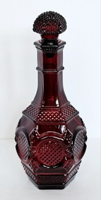 Vintage Avon Cape Cod Ruby Red Decanter w/ Stopper EXC