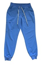 Figs High Waisted Zamora Jogger Scrub Pants Womens Medium Ceil Blue Medical