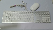 Apple A1243 White Aluminum USB Wired Keyboard and A1152 Wired Mouse.